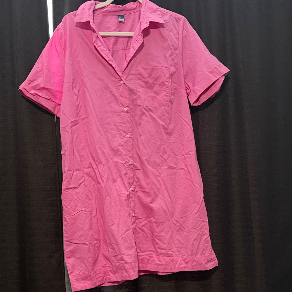 Old Navy Vibrant Pink Shirt Dress